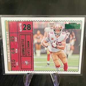 Panini Contenders Green George Kittle GAME DAY TICKET Card